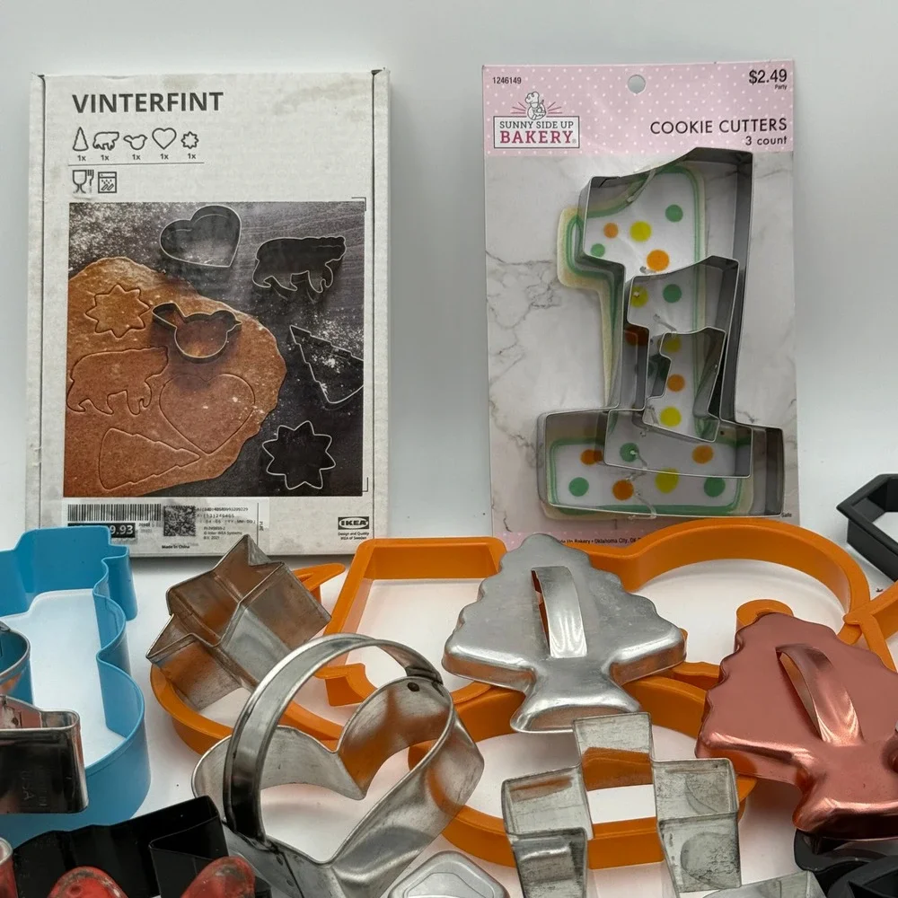 Mix Cookie Cutter Lot IKEA Vinterfint Sunny Side Up Bakery Metal Plastic Shapes